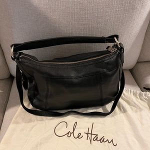 COLE HAAN Black Leather Satchel Shoulder Handbag